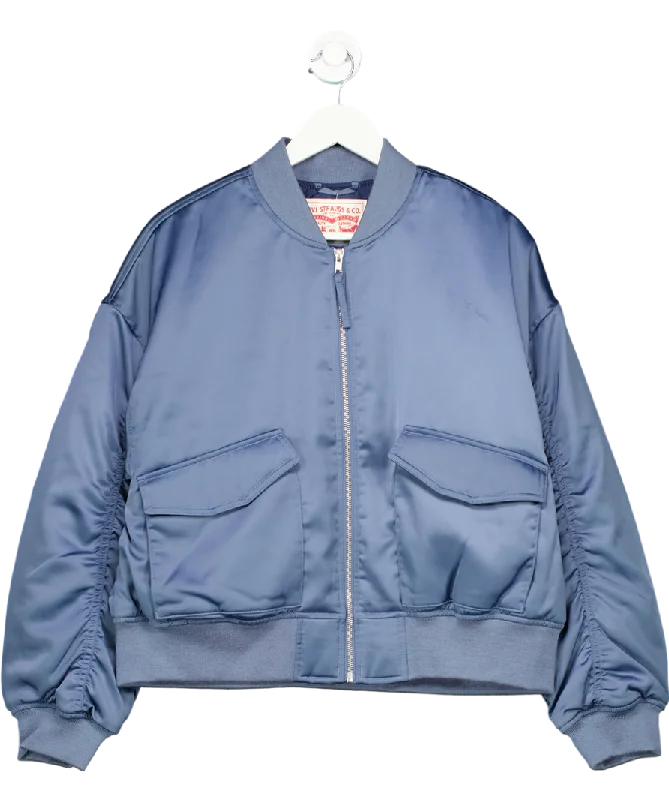 Women's Blended Sweaterslevis Blue Andy Tech Jacket UK L