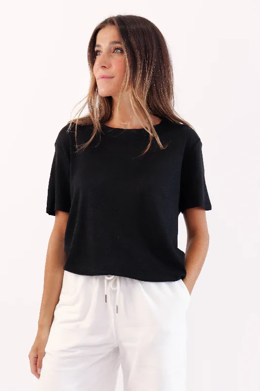 Women's Blouse with Wide CollarBlack Thursdays Linen Tee