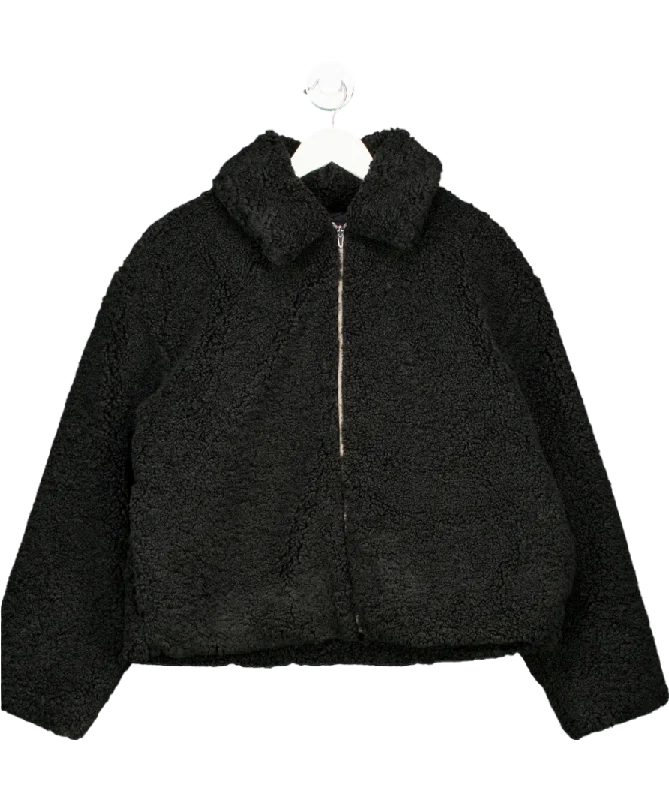 Women's Sweetheart Collar Sweaterslevis Black Kate Sherpa Jacket UK L