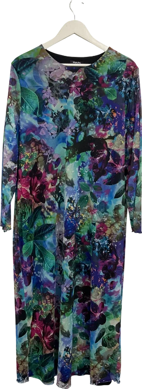 Women's Sequined SweatersSimplyBe Multicoloured Multi Floral Print Mesh Column Dress UK 26