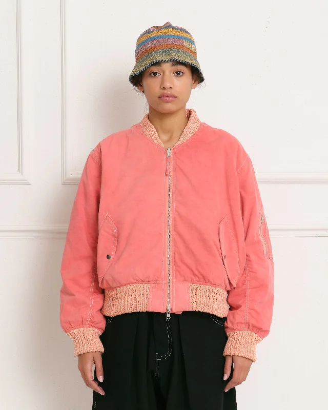 Women's Blouse with Lapel CollarSeed Bomber - Ancient Pink Wonky-Wear