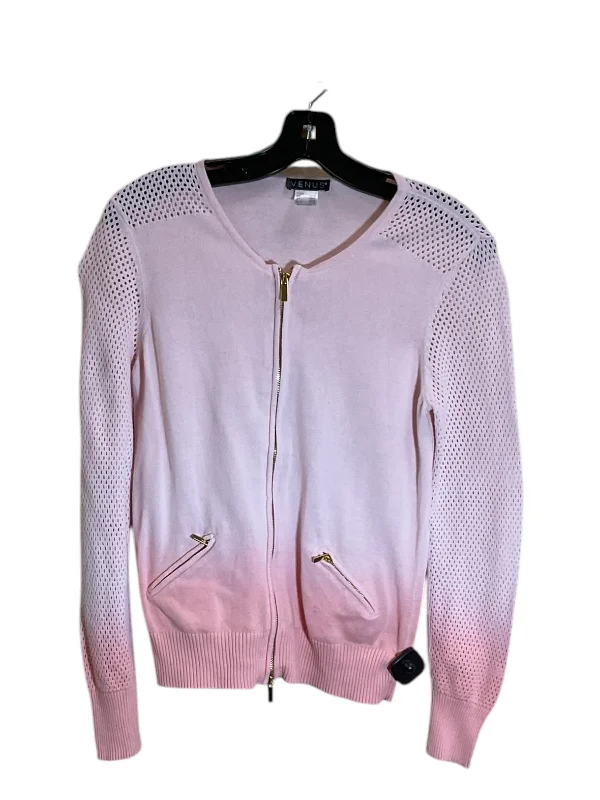 Women's Fitted SweatersSweater Cardigan By Venus In Pink, Size: S