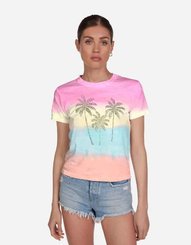 Women's Blouse with V-Shaped CollarUrsula Crystal Palm Trees