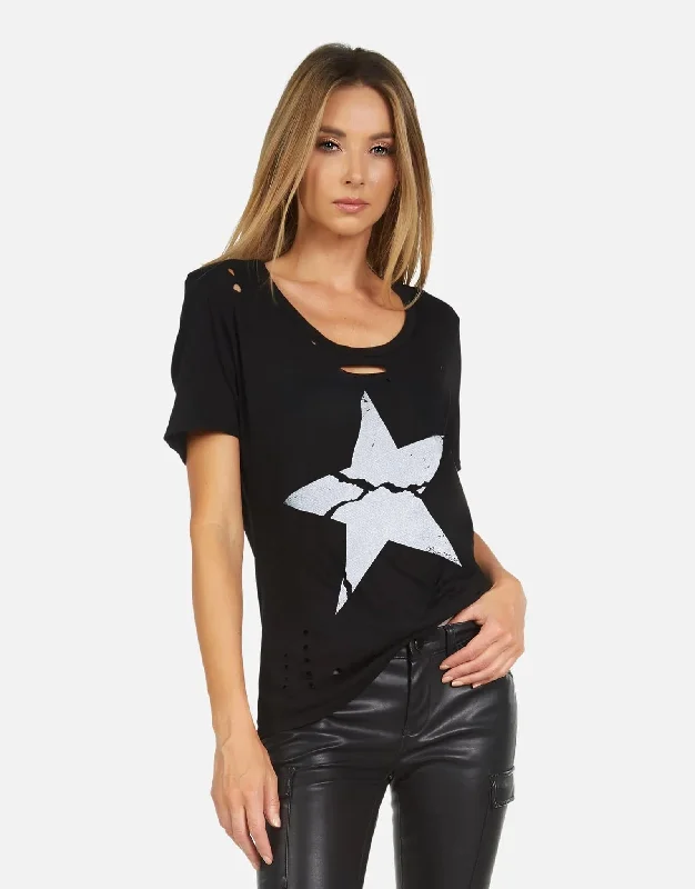 Women's Blouse with Shawl CollarMyra X Cracked Star