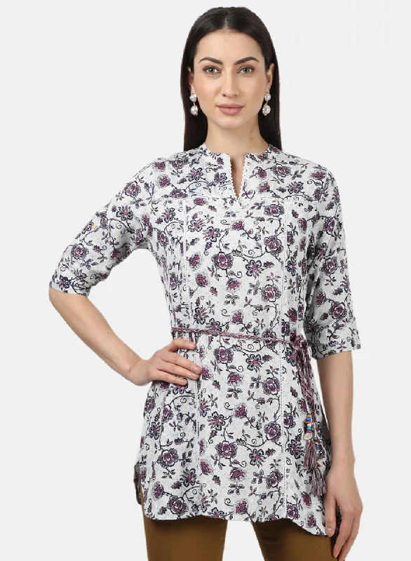 Women's Blouse for OfficeWomens Purple Printed Top