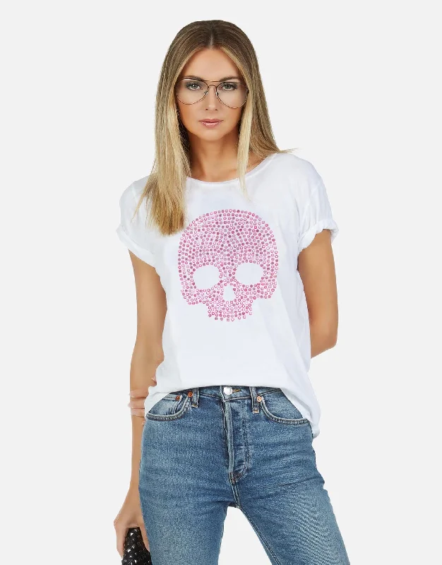 Women's Blouse with Rounded CollarCroft X Pink Stud Skull