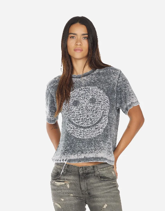 Women's Blouse with U-Shaped CollarLinnea Positive Happyface