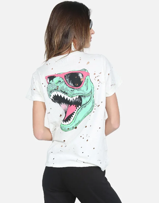 Women's Blouse with V-Shaped CollarLimp Heart T-Rex