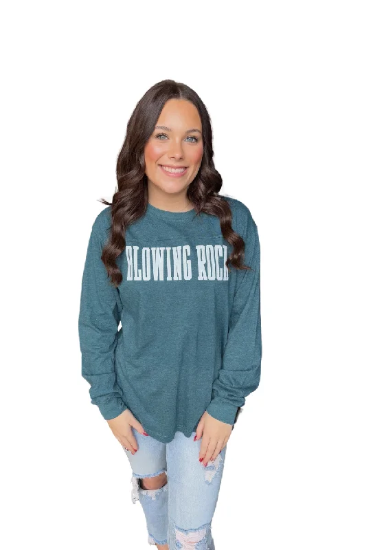 Women's Blouse with Boat CollarBlowing Rock LS Campus Tee