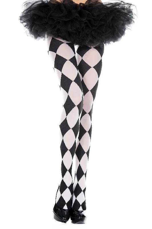 Music Legs Diamond Print Tights