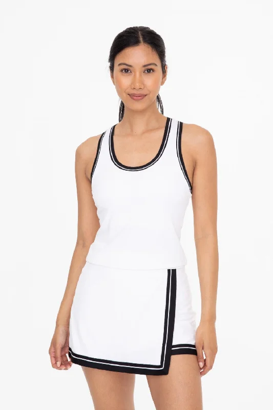 Women's Button-Up BlouseMono B White Varsity Tank Top