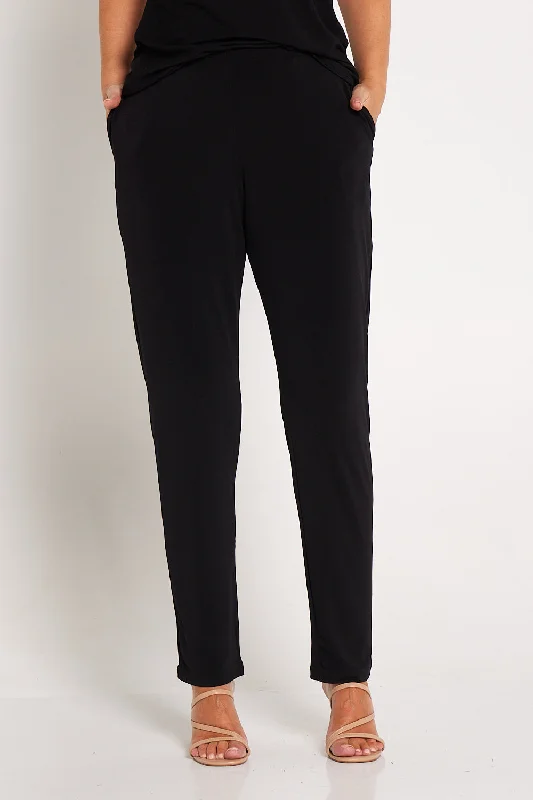 Women's Jodhpurs with Rounded CollarGianna Pocket Pants - Black