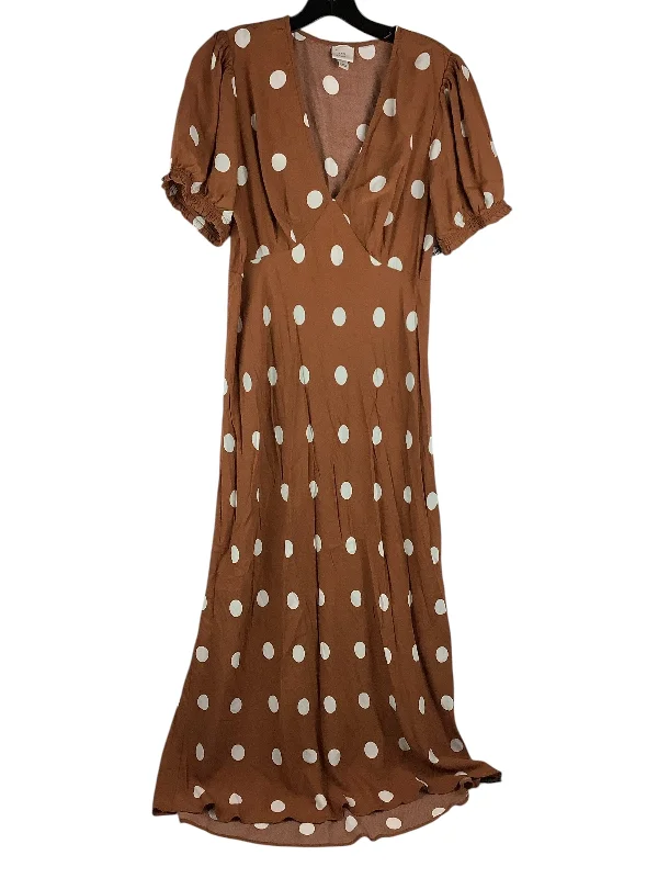 Women's Wide Collar DressesDress Casual Maxi By A New Day In Brown, Size: L