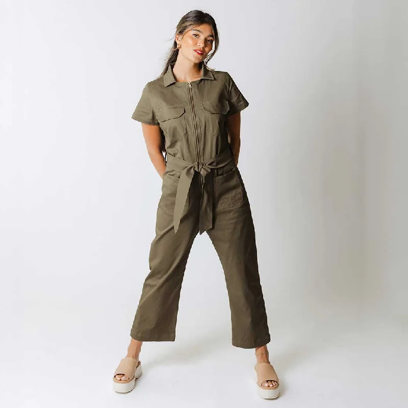 Women's JumpsuitsHamptons Jumpsuit, Olive Canvas