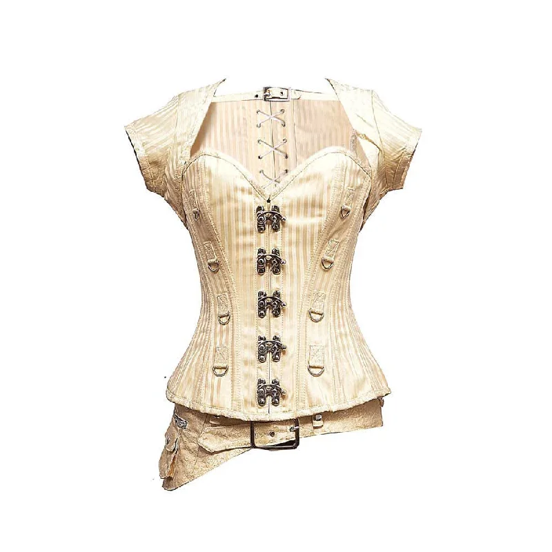 open-bust waist trainer with lace details for a feminine touchCataleya Steampunk Overbust Corset