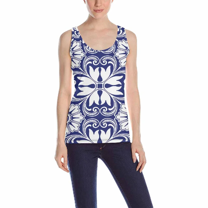 Women's Ruffled BlouseWomen's Tank Top print with tiles graphic pattern