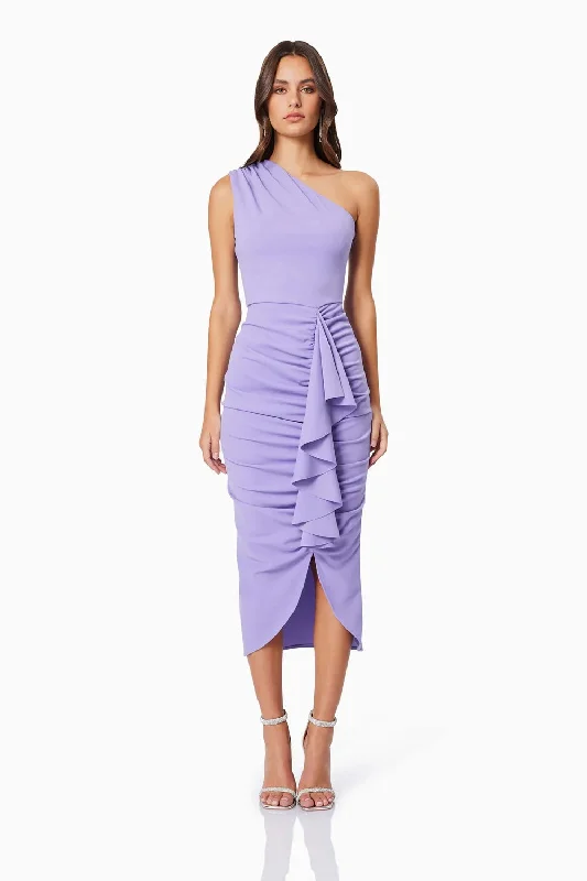 Women's Wide-Neck DressesJade Midi Dress - Purple