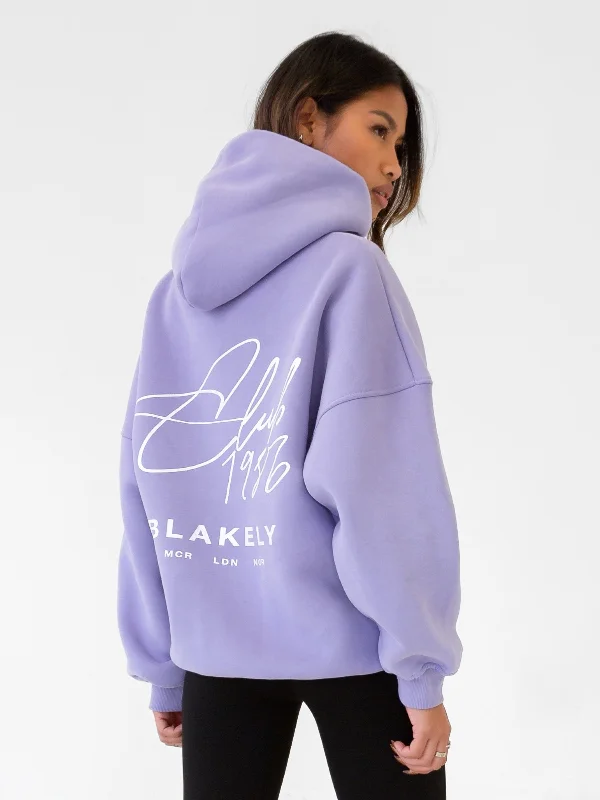 Women's Hooded Sweatshirts with Satin LiningClub Oversized Hoodie - Violet