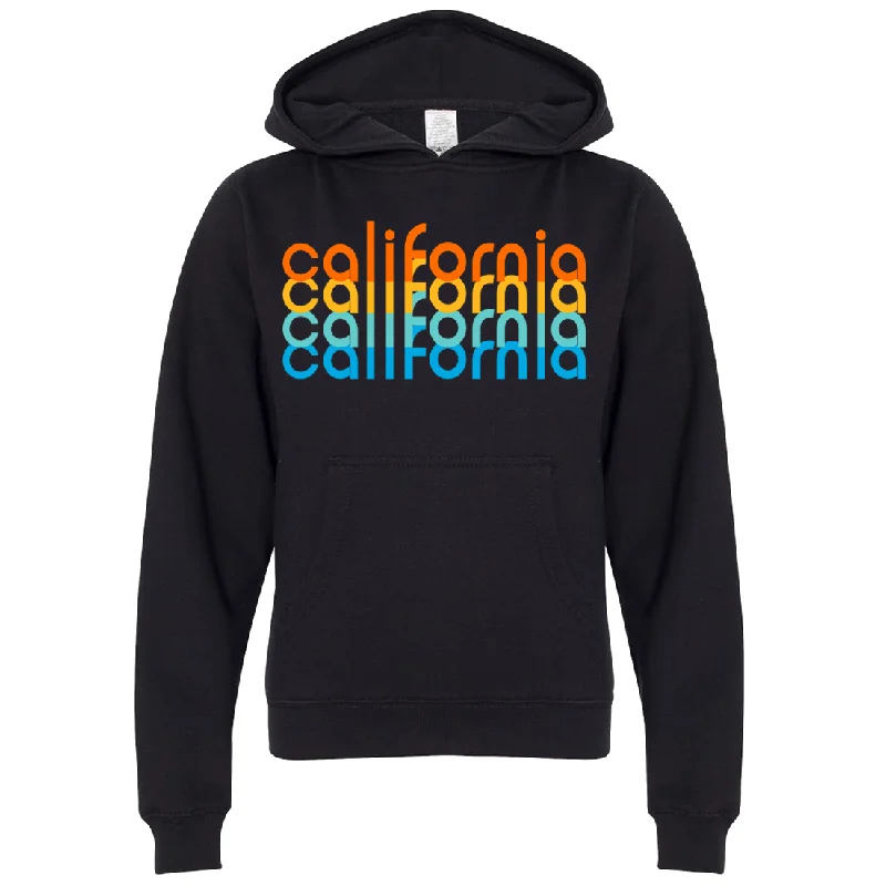 Women's Hooded Sweatshirts with Insulated FabricCalifornia Rainbow Stack Premium Youth Sweatshirt Hoodie