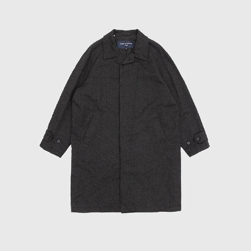 Women's Blazer CoatsPOLYESTER WOOL HERRINGBONE MAC COAT