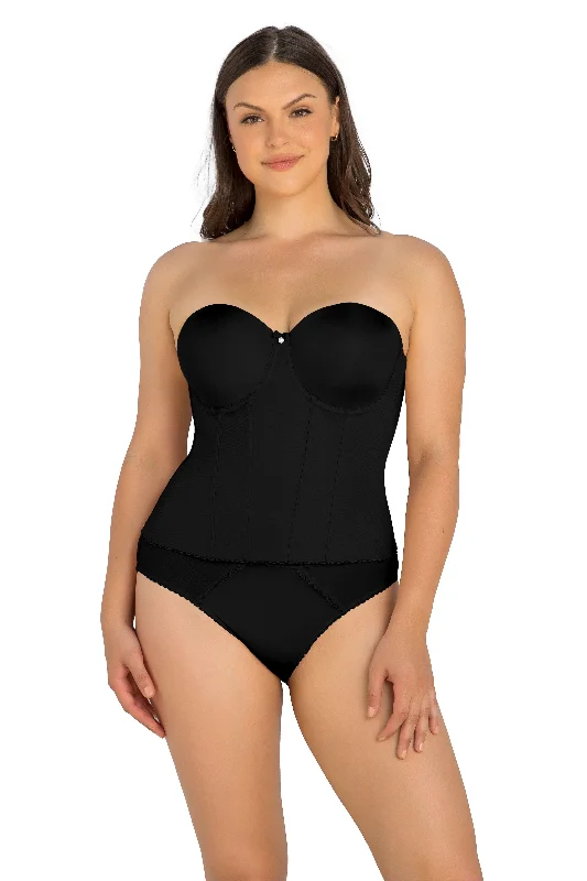 plus-size mastectomy bra with pockets for prosthesisElise Full Back Longline