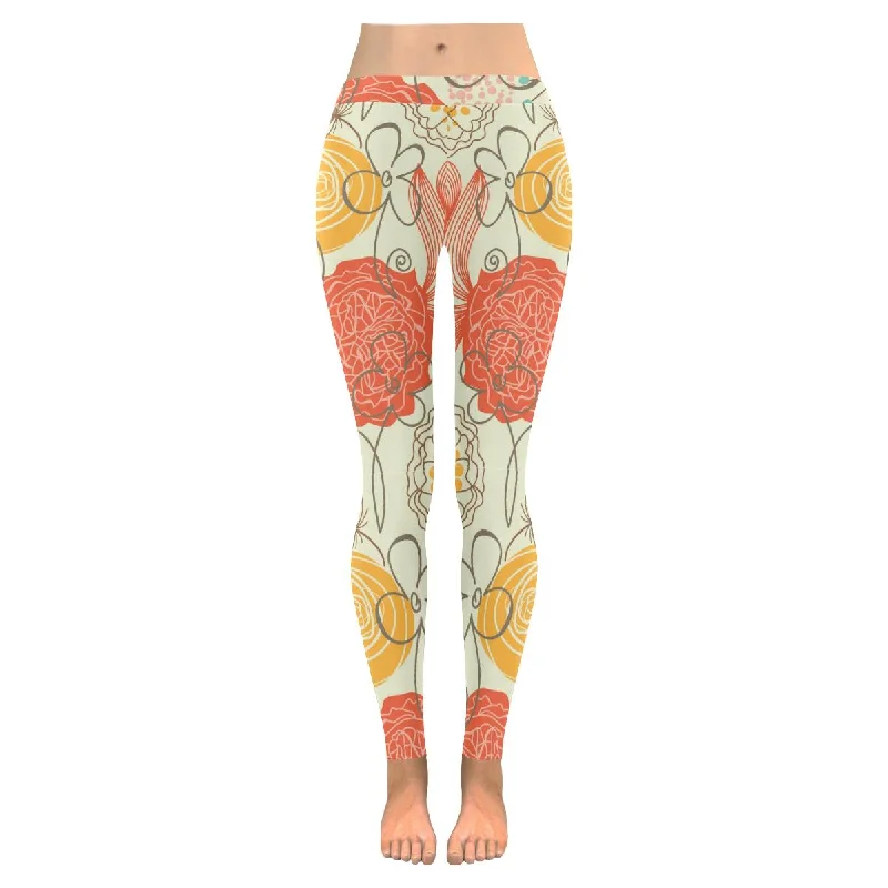 Zenzzle graphic Retro floral Ladies yoga Leggings for women