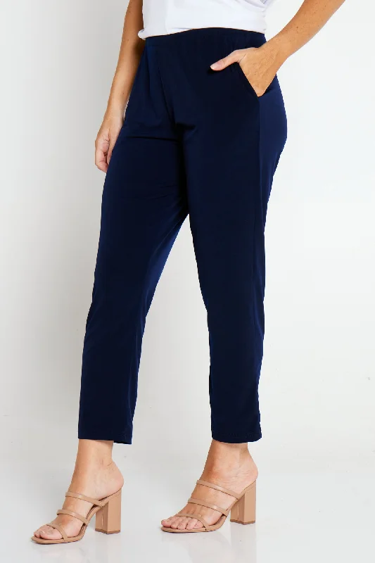 Women's Jodhpurs with Sweetheart NeckGianna Pocket Pants Petite - Navy