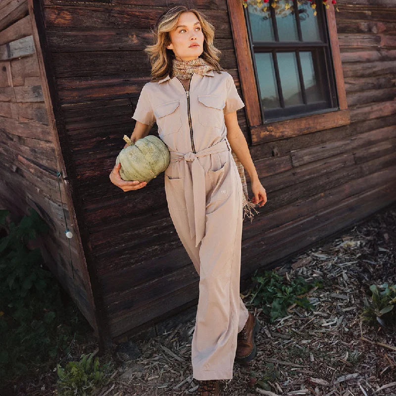 Women's Jumpsuits with Peter Pan CollarCity Jumpsuit, Cobblestone