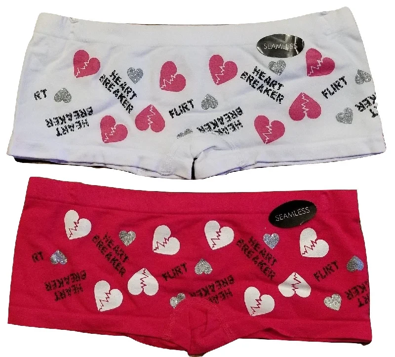 plus-size high-waisted panties with a full-coverage designRed & White Heartbreaker Boyshorts