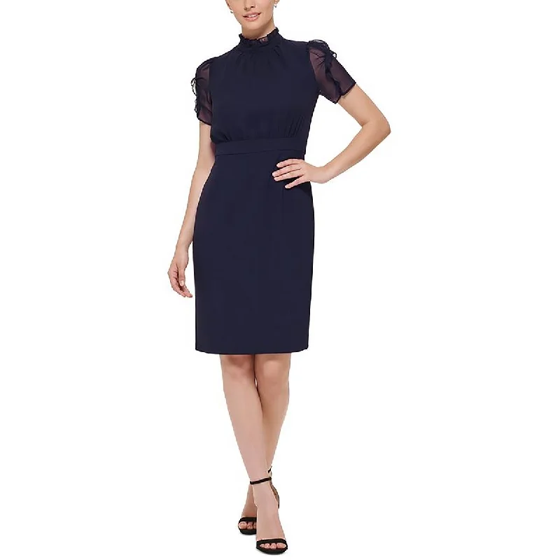 Women's Shawl Collar DressesVince Camuto Womens Puff Sleeve Knee-Length Bodycon Dress