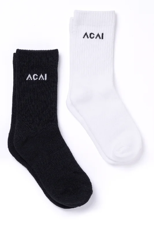 Women's Smooth ShortsEveryday Crew Socks 2 Pack - Black and White