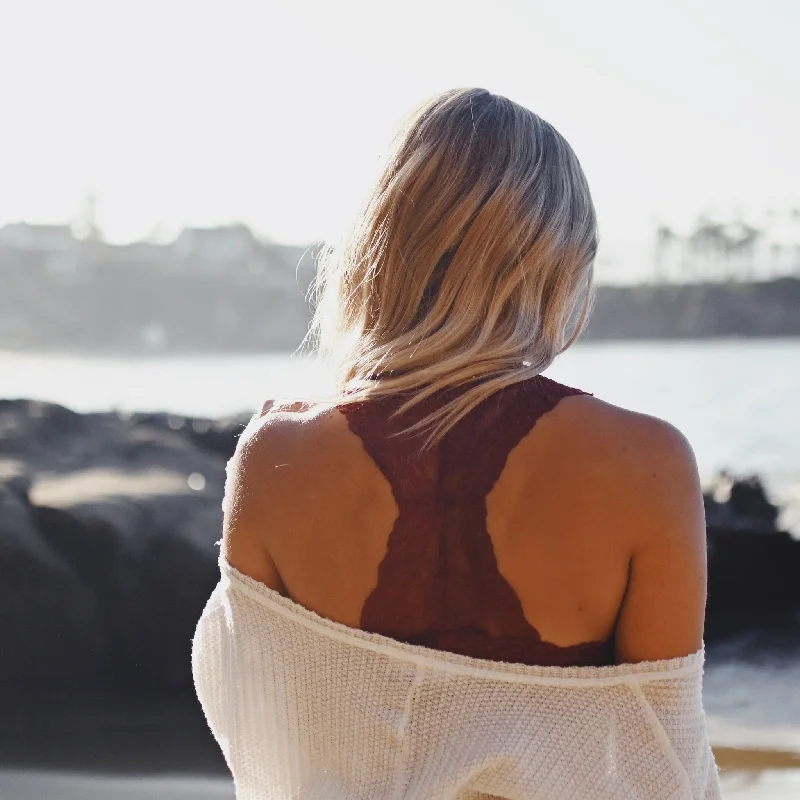 lace appliqué braBurgundy Lace Racerback Bralette