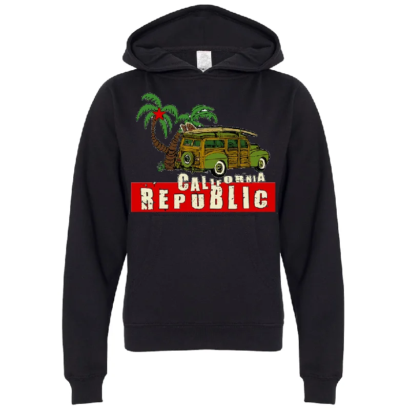 Women's Hooded Sweatshirts with Striped LiningCalifornia Republic Woody Premium Youth Sweatshirt Hoodie