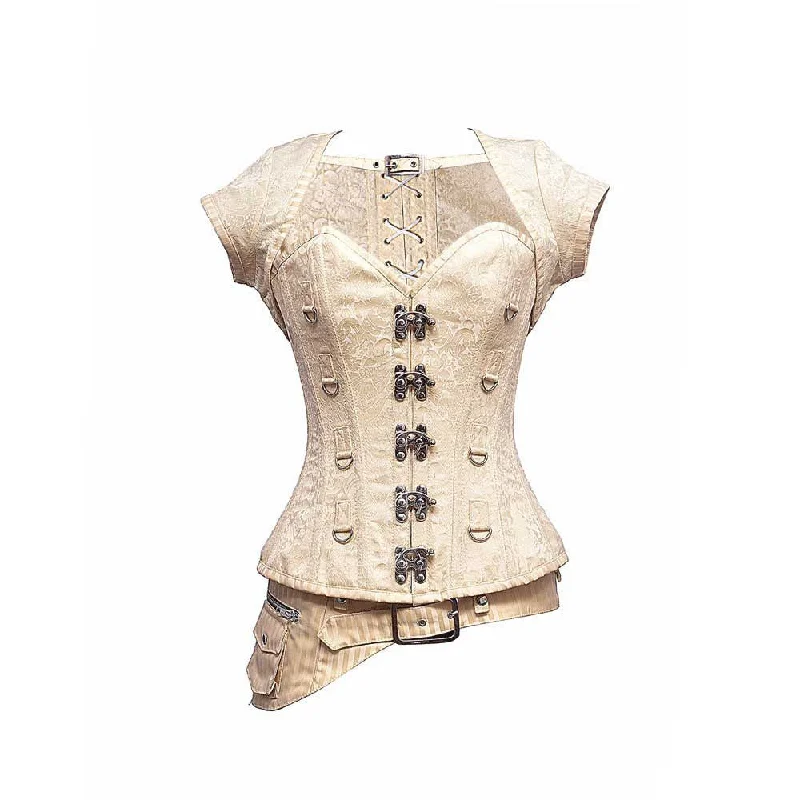 high-waisted shapewear with silicone strips for gripCassie Steampunk Overbust Corset