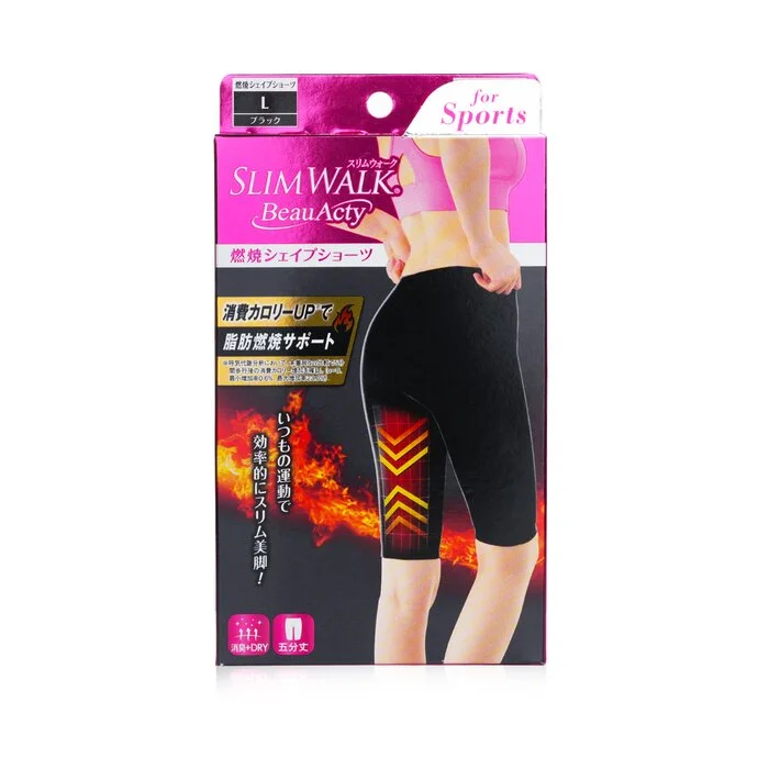 Women's Checkered ShortsCompression Fat-burning Support Shape Shorts - # Black (size: L) - 1pair