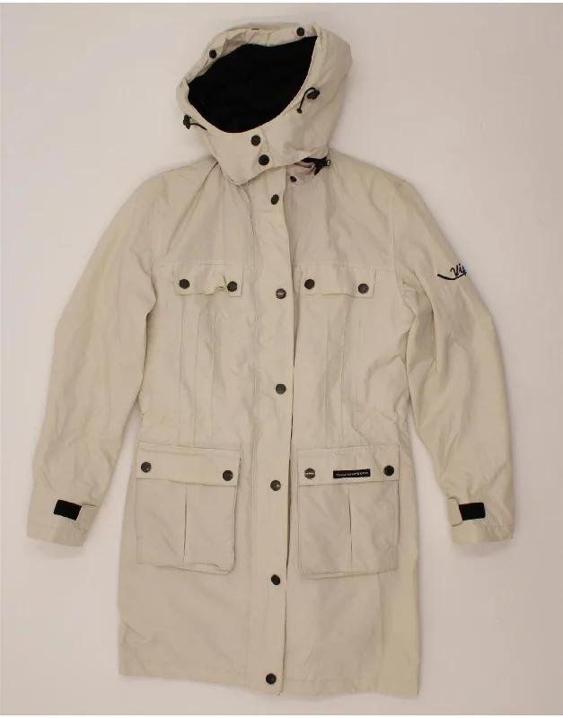 Women's Hooded CoatsTUCANO URBANO Womens Hooded Windbreaker Coat UK 16 Large Off White Nylon