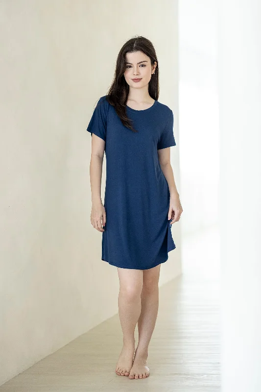 women's pajamas with pockets on legsIce-Cool Lounge Dress in Midnight Blue