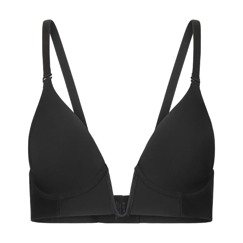 lace trim bra for weddingsThe Finally V Plunge Bra Black