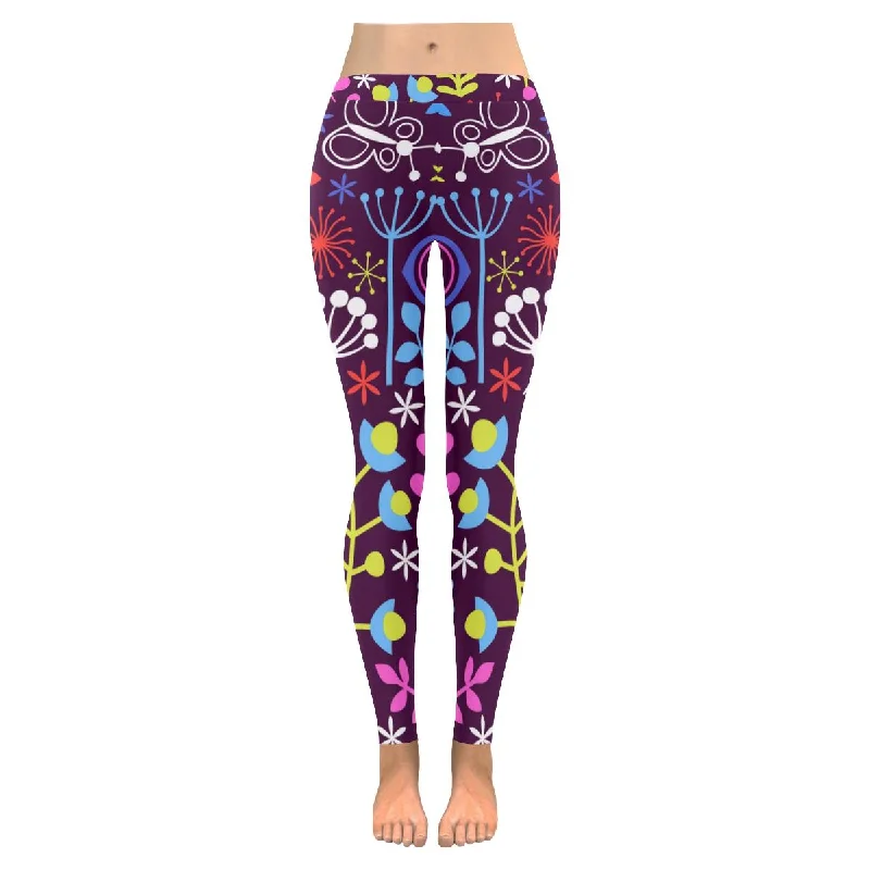 Zenzzle flowers graphic Low Rise Ladies yoga Leggings for women(XXS-5XL)