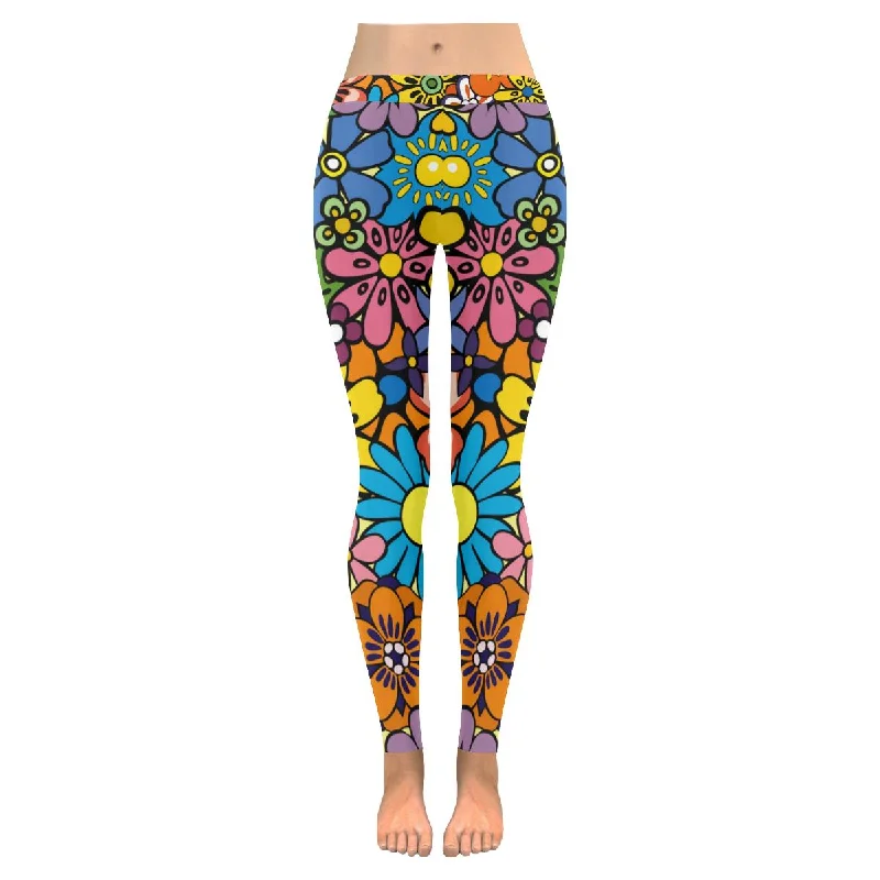 Graphic Repeating Floral print Ladies yoga running Leggings for womens(XXS-5XL)