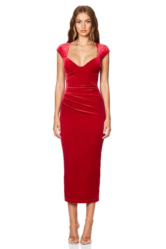 Women's Cold-Shoulder DressesNookie Mystery Midi Dress - Red