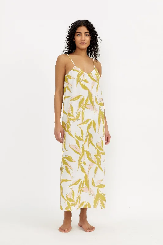 women's pajamas for a relaxing weekendSlip Night Dress - Cleo Print Yellow