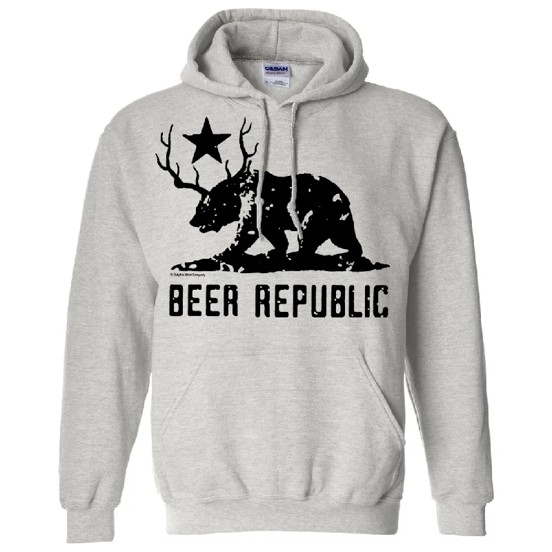 Women's Hooded Sweatshirts with ZipperCalifornia Bear + Deer Beer Silhouette Sweatshirt Hoodie