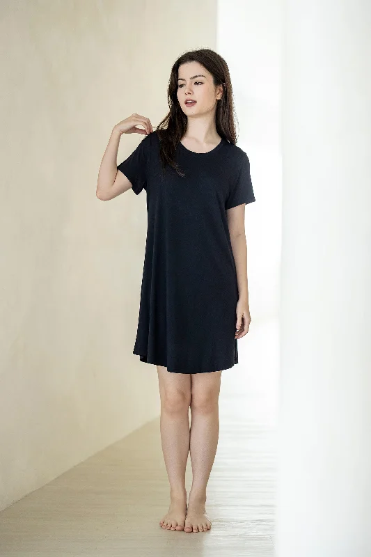 women's pajamas for hot summer nightsIce-Cool Lounge Dress in Noir