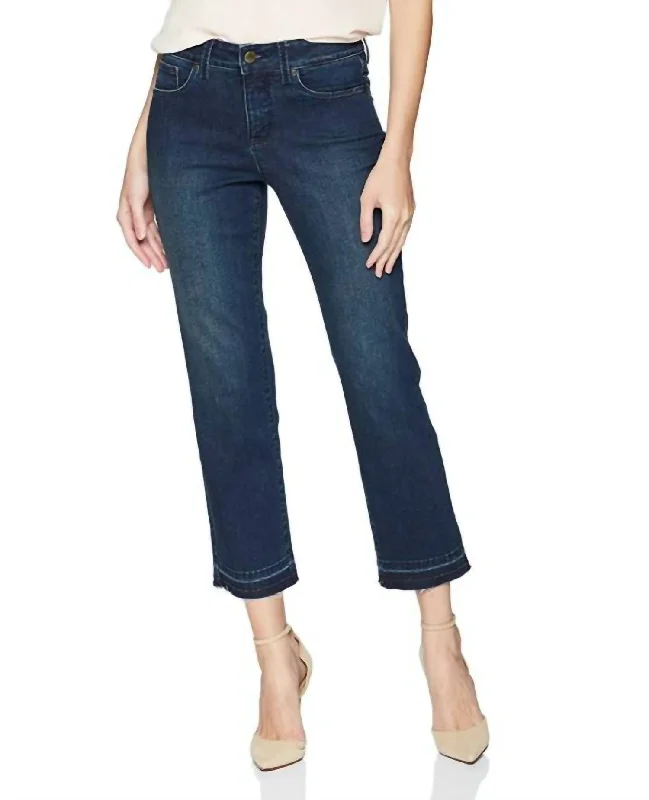 Women's Flared PantsMarilyn Release Hem Straight Leg Crop Jeans In Clean Beze