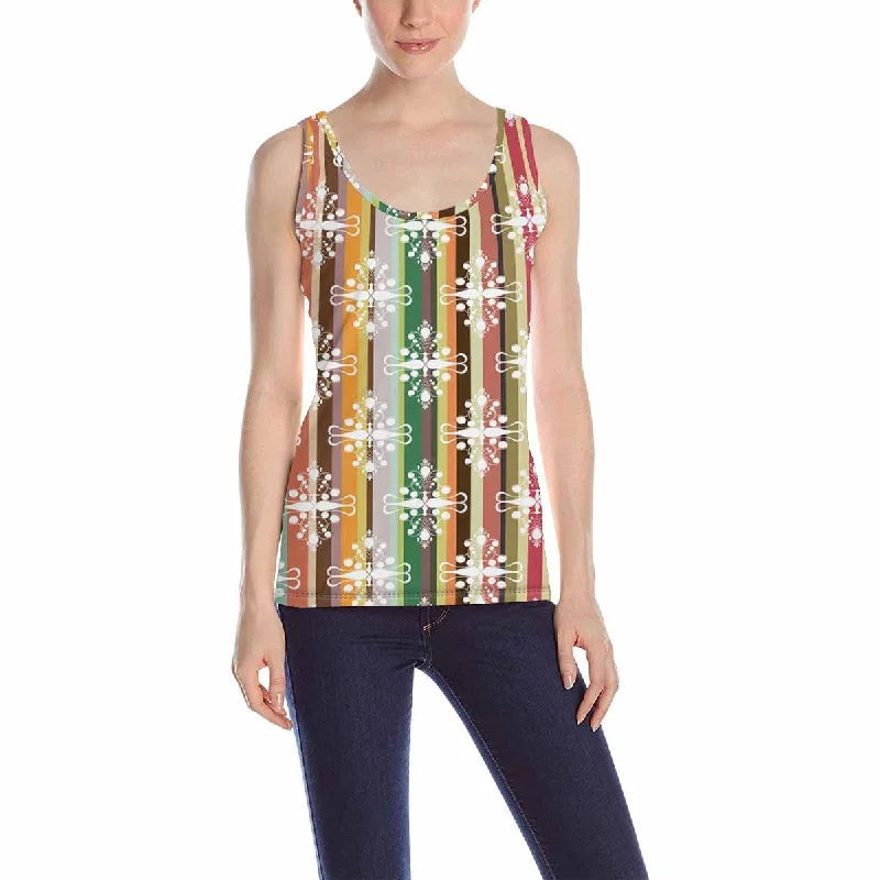 Women's Button-Up BlouseWomen's Tank Top print with abstract flowers