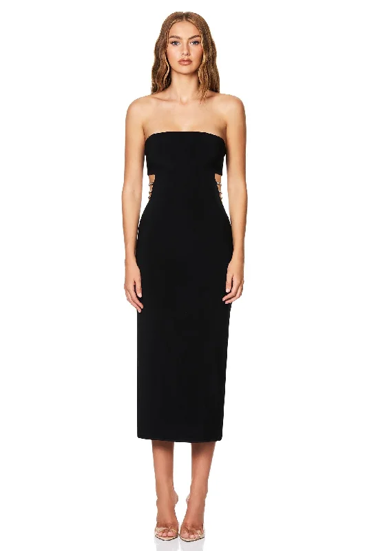 Women's Gathered DressesNookie Mila Midi Dress - Black