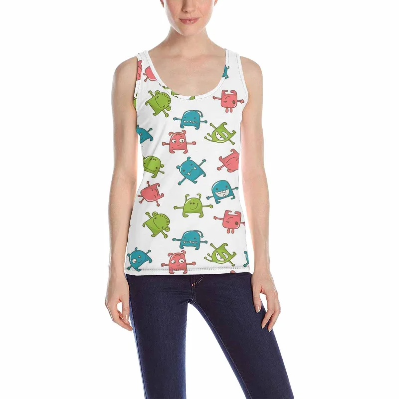 Women's Blouse for BusinessWomen's Tank Top print with colorful cute monster pattern