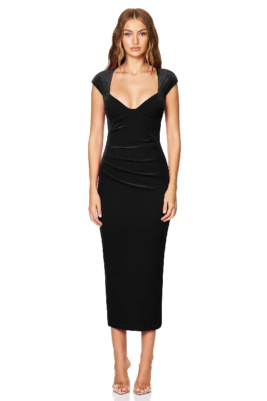 Women's Square Collar DressesNookie Mystery Midi Dress - Black