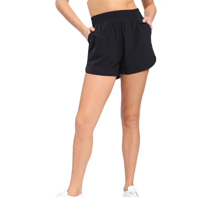 Women's Casual ShortsMono B Black Athleisure Shorts